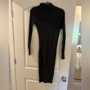 Marie Oliver Black Ribbed Knit Dress